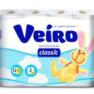 Туалетная бумага "Veiro Classic" белая 12 рулонов 