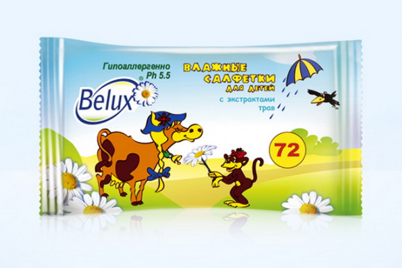 Влажные салфетки Belux детские 72 штуки