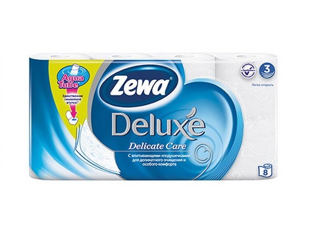Туалетная бумага Zewa Deluxe 8 рул/уп
