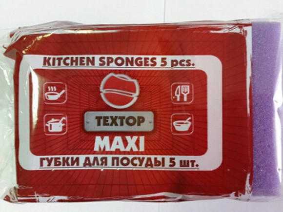 Губка для мытья посуды TexTop maxi 95х65х27 мм
