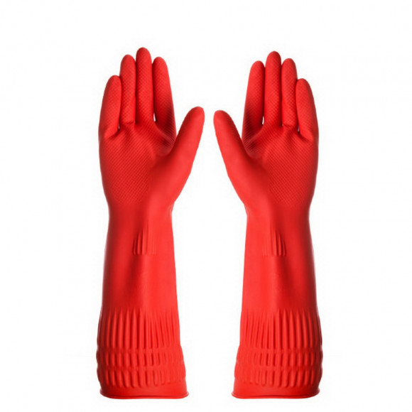 Перчатки хозяйственные латексные с удлинённой манжетой TexTop MASRERSAFE (T118), 90 гр., красные, размер M