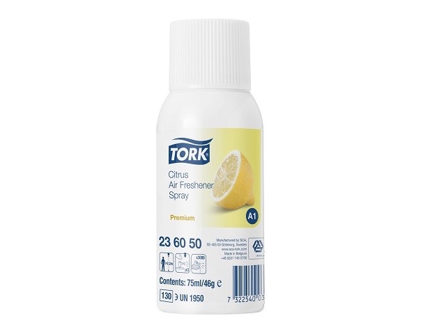 Купить Tork аэрозольный освежитель воздуха цитрусовый аромат 75 мл .