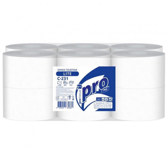 Туалетная бумага PROtissue Lite, 1-слойная, 200м, C231 Туалетная бумага PROtissue Lite, 1-слойная, 200м, C231