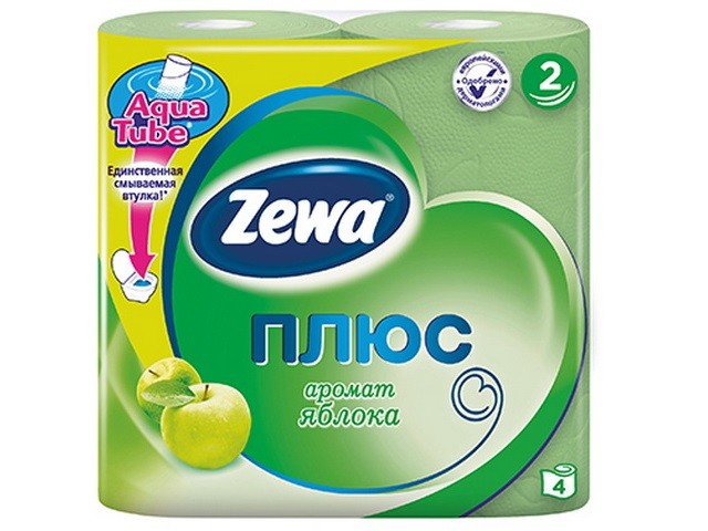 Туалетная бумага Zewa плюс яблоко