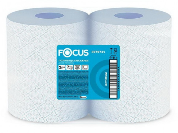 Полотенца протирочные FOCUS Jumbo (5079731) 2-слойные, 350м, 2 рулона в упаковке 