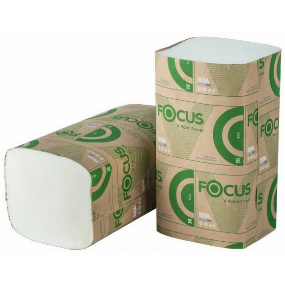 Полотенца листовые Focus Eco (5049978) V-сложения, 1-слойные, 250 листов    
