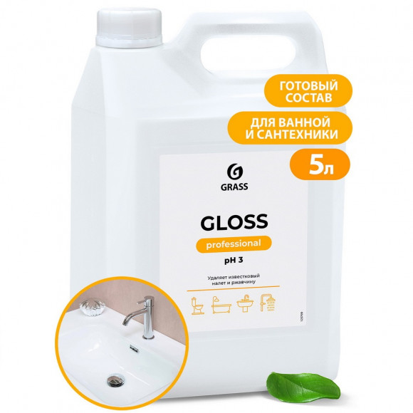 Чистящее кислотное средство для санузлов GRASS Gloss Professional (125799) 5,3 кг