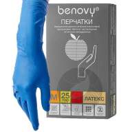 Перчатки латексные BENOVY High Risk 25 пар/уп M