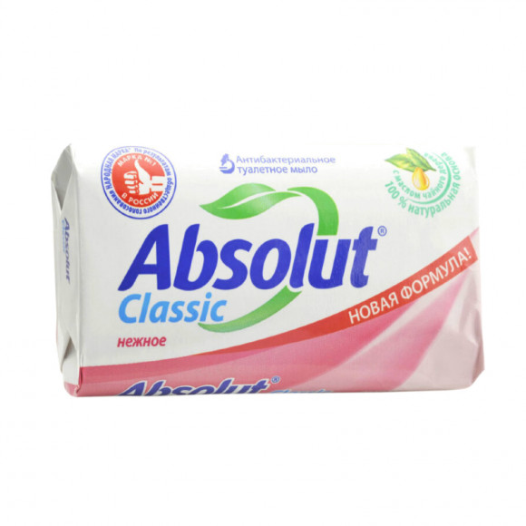 Мыло туалетное ABSOLUT Classic (Абсолют Классик) Антибактериальное Нежное 90 гр.