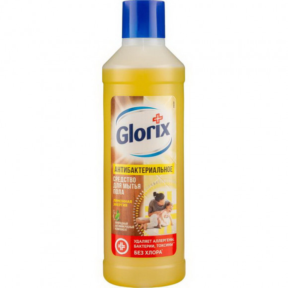 Средство для мытья пола с дезинфицирующим эффектом GLORIX (Глорикс) Лимонная энергия 1 л