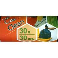 Мешки для мусора 30л (30шт) КБ EcoClean 50х60см ПНД, чёрные (1664)  