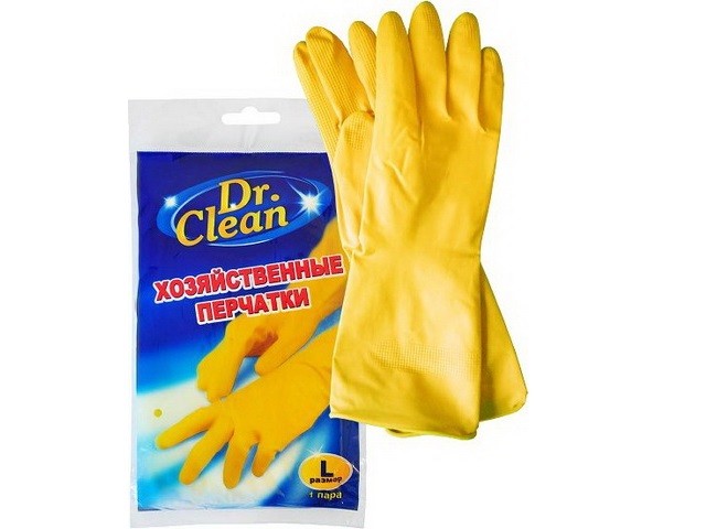 Перчатки резиновые Dr.Clean (М)